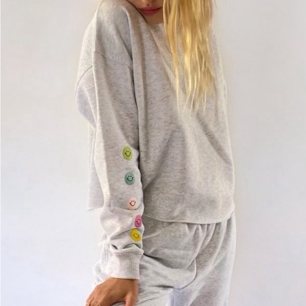 Frasier Sterling Smiley Girl Cropped Crewneck